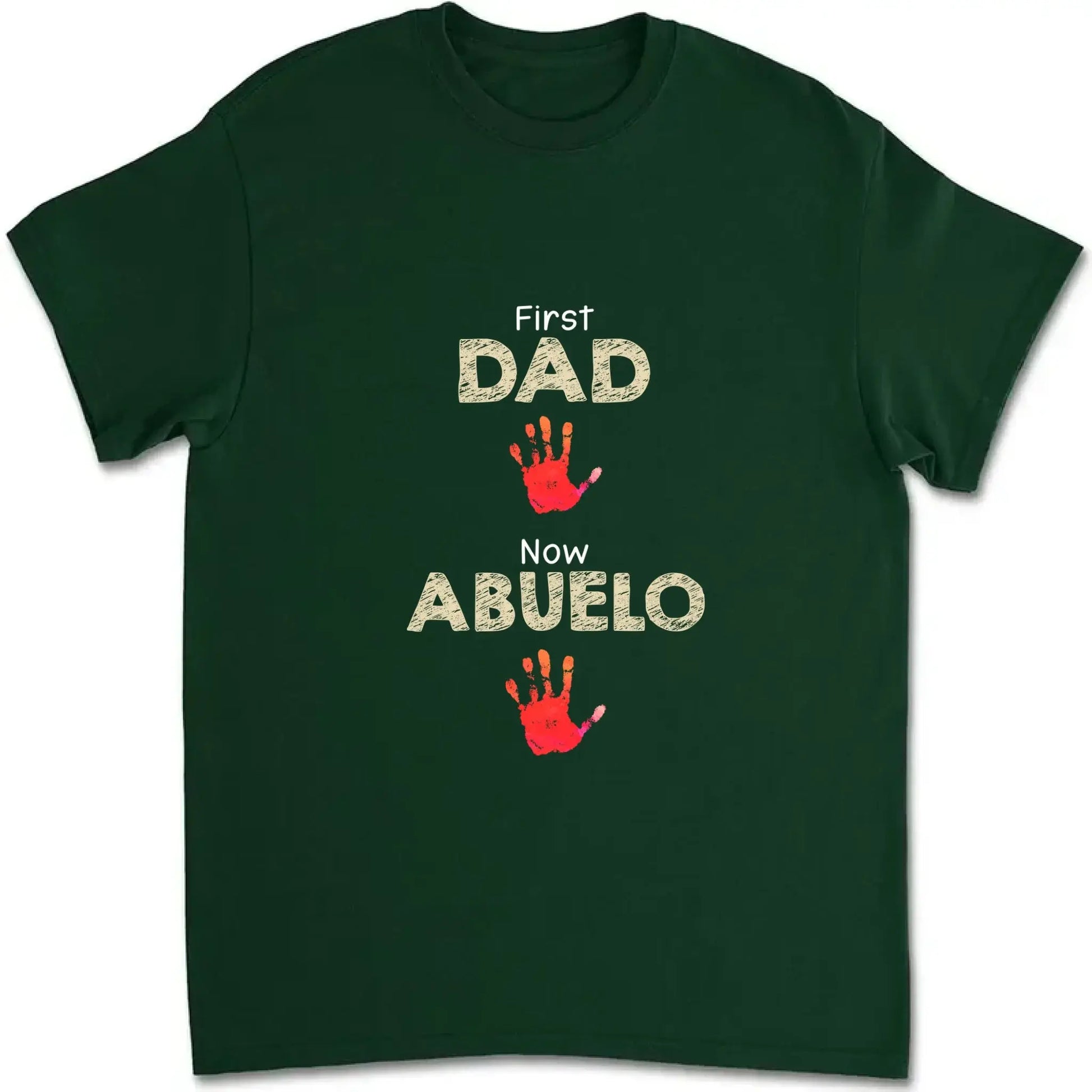 From Dad to Grandpa – Custom Handprint Back View T-Shirt – Father's Day or Birthday Gift for Dad or Grandpa  Ezcustomize