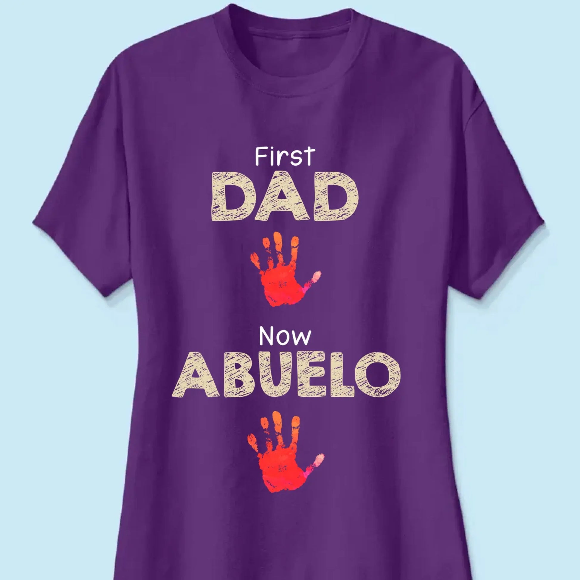 From Dad to Grandpa – Custom Handprint Back View T-Shirt – Father's Day or Birthday Gift for Dad or Grandpa  Ezcustomize