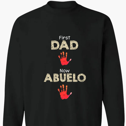 From Dad to Grandpa – Custom Handprint Back View T-Shirt – Father's Day or Birthday Gift for Dad or Grandpa  Ezcustomize