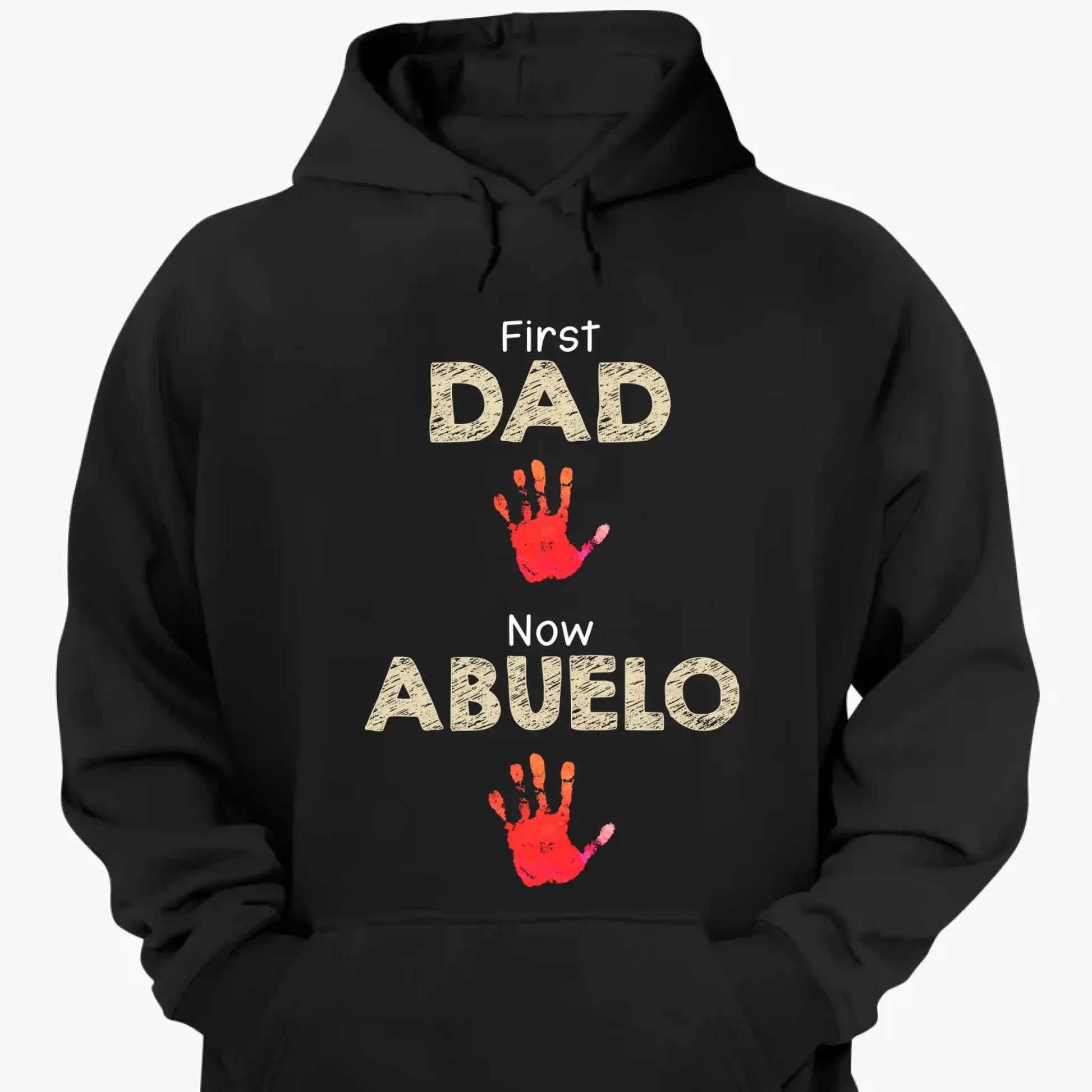 From Dad to Grandpa – Custom Handprint Back View T-Shirt – Father's Day or Birthday Gift for Dad or Grandpa  Ezcustomize