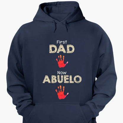 From Dad to Grandpa – Custom Handprint Back View T-Shirt – Father's Day or Birthday Gift for Dad or Grandpa  Ezcustomize