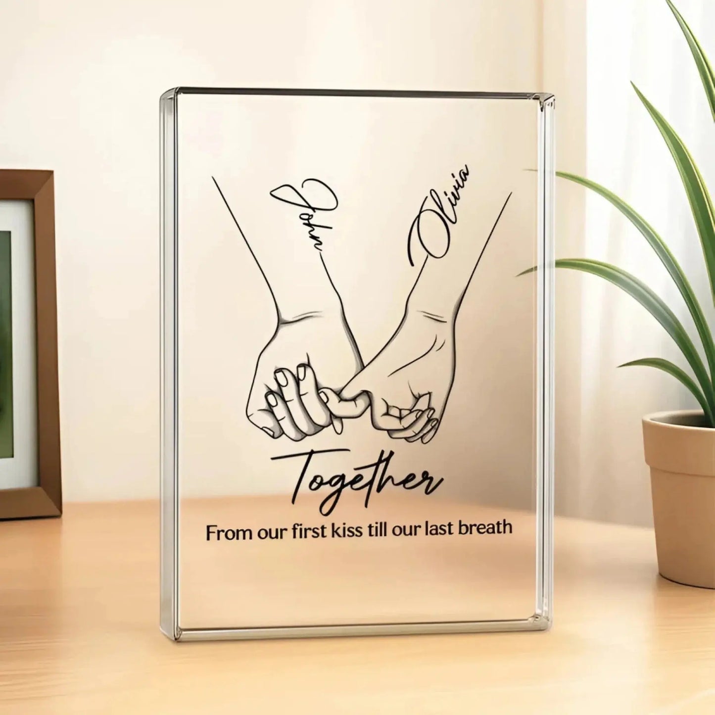 From Our First Kiss to Our Last Breath Personalized Acrylic Plaque – Romantic Custom Gift for Couples, Anniversary Home Decor  Ezcustomize