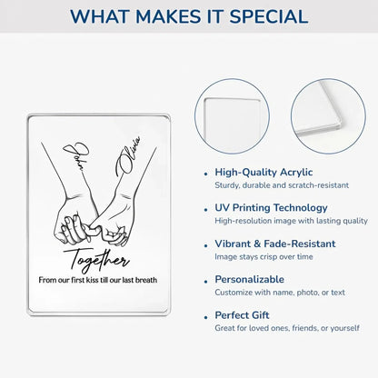 From Our First Kiss to Our Last Breath Personalized Acrylic Plaque – Romantic Custom Gift for Couples, Anniversary Home Decor  Ezcustomize