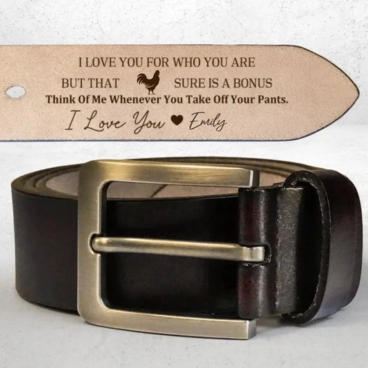 Funny Handmade Belt Gift For Husband, Custom Engraved Leather Belt Grooms Men, Anniversary Gift  Ezcustomize