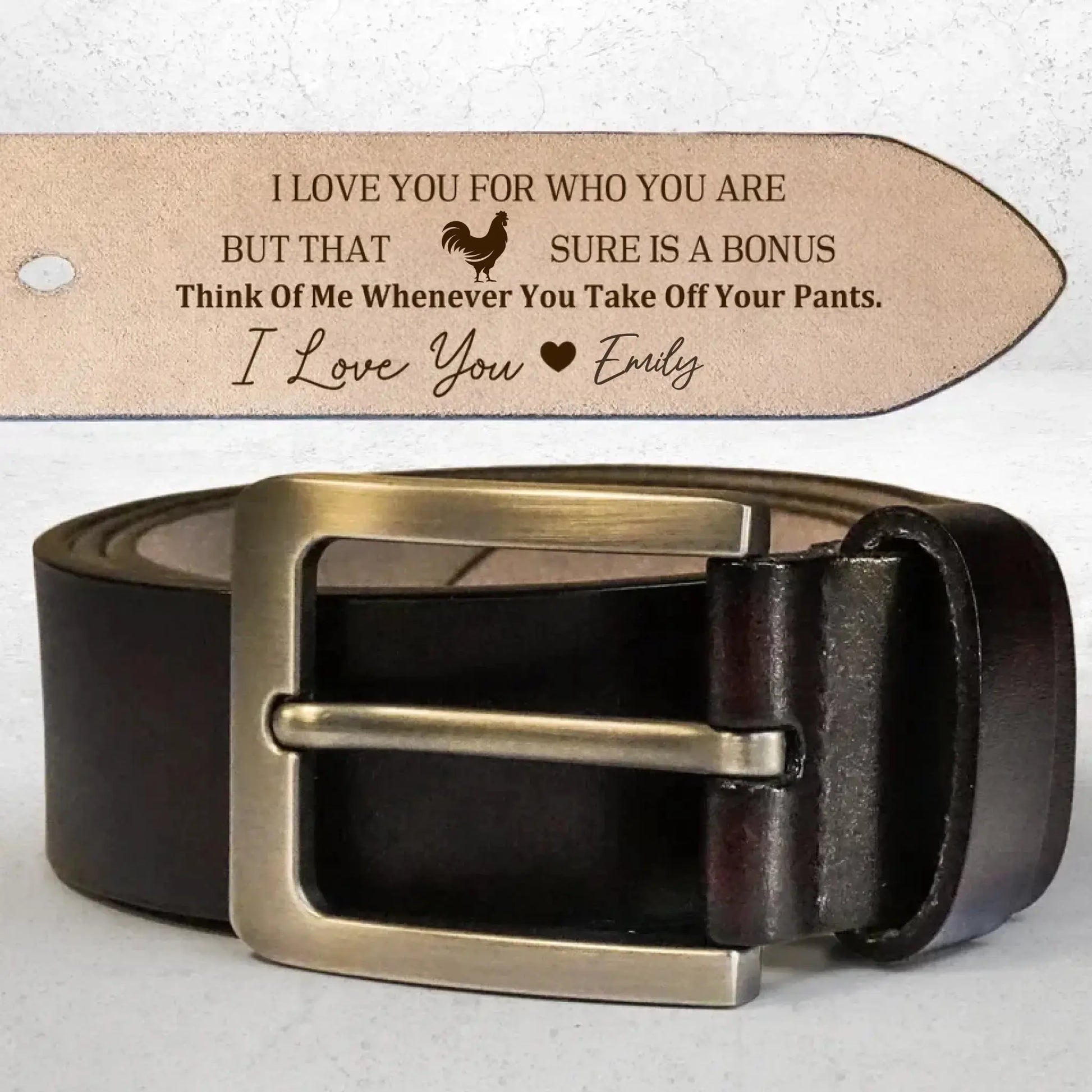 Funny Handmade Belt Gift For Husband, Custom Engraved Leather Belt Grooms Men, Anniversary Gift  Ezcustomize