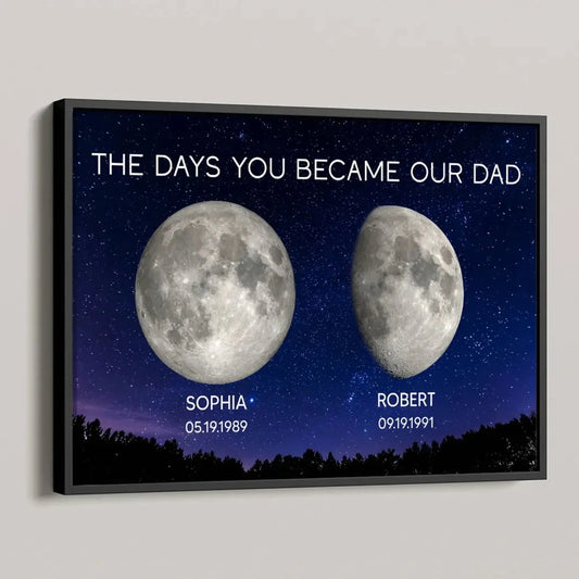 Galaxy Night Custom Birth Moon – The Days You Became Our Dad – Personalized Poster, Heartfelt Father’s Day Gift for Dad or Husband  Ezcustomize