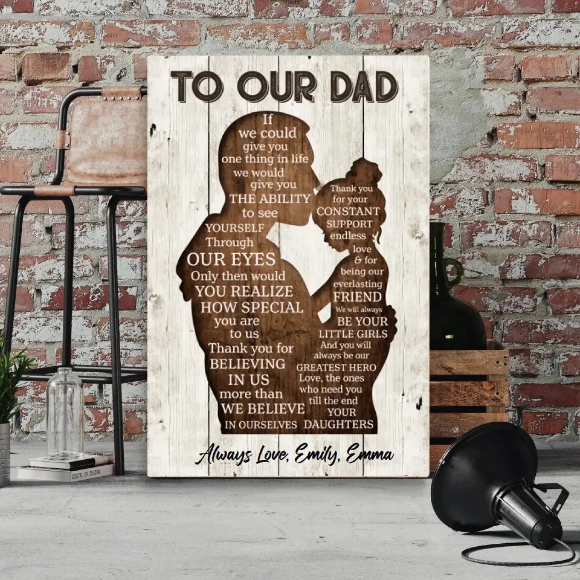 Gift for Dad from Daughter - Personalized Poster/Canvas -  Father’s Day, Birthday & Special Occasions  Ezcustomize