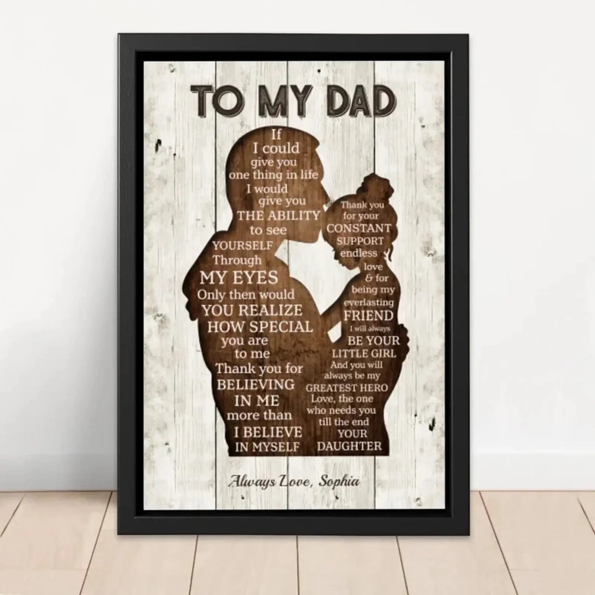 Gift for Dad from Daughter - Personalized Poster/Canvas -  Father’s Day, Birthday & Special Occasions  Ezcustomize