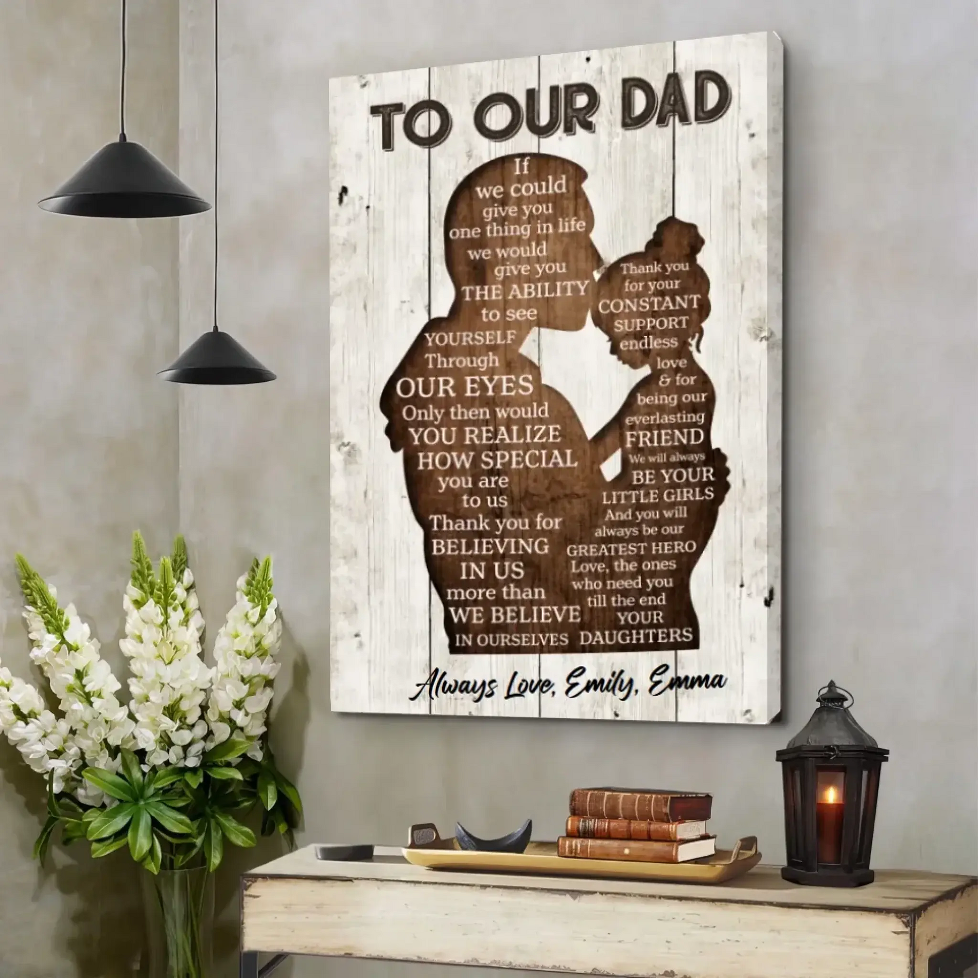 Gift for Dad from Daughter - Personalized Poster/Canvas -  Father’s Day, Birthday & Special Occasions  Ezcustomize