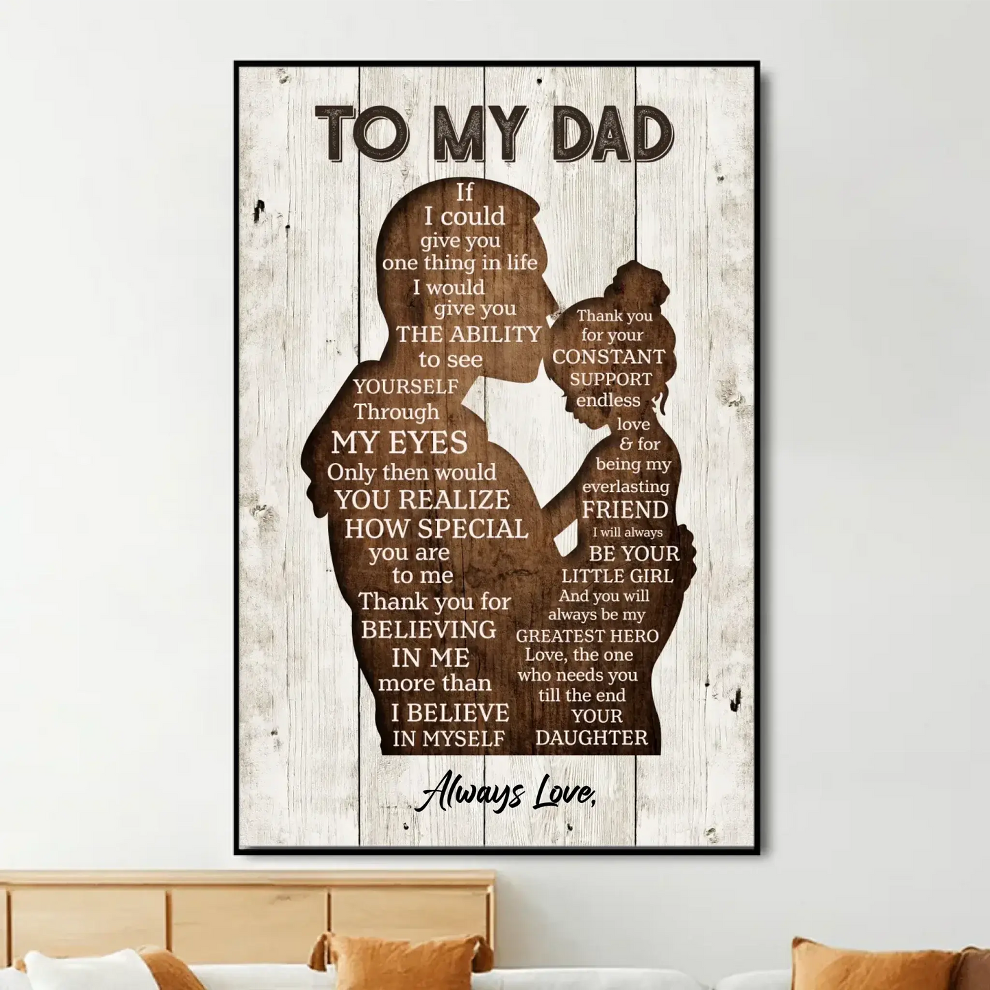 Gift for Dad from Daughter - Personalized Poster/Canvas -  Father’s Day, Birthday & Special Occasions  Ezcustomize
