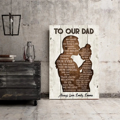 Gift for Dad from Daughter - Personalized Poster/Canvas -  Father’s Day, Birthday & Special Occasions  Ezcustomize