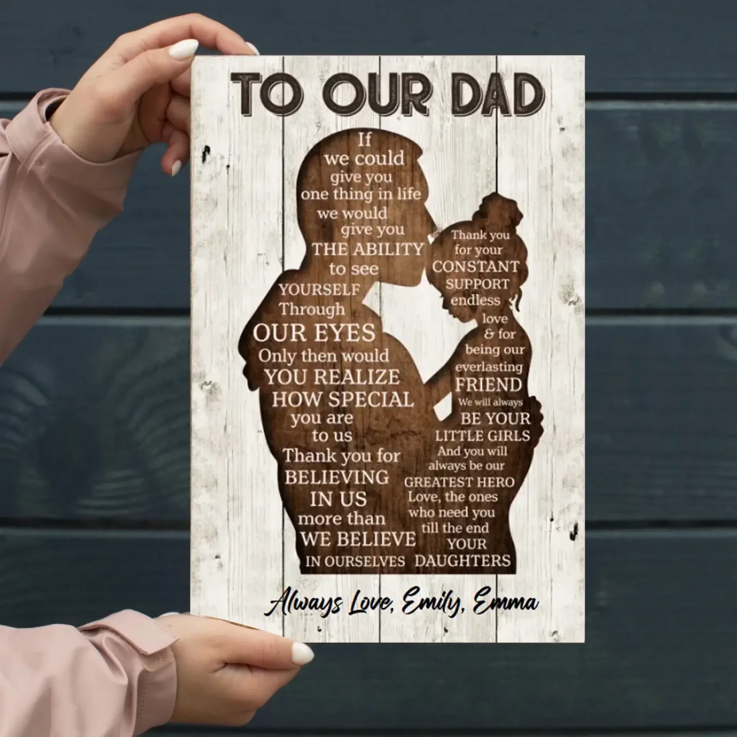 Gift for Dad from Daughter - Personalized Poster/Canvas -  Father’s Day, Birthday & Special Occasions  Ezcustomize