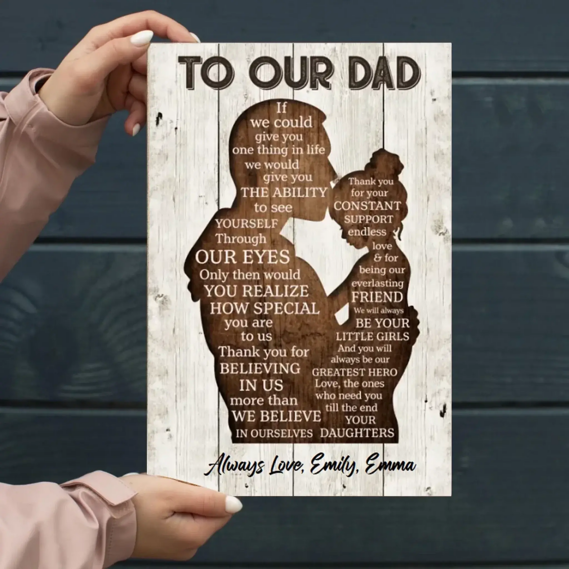 Gift for Dad from Daughter - Personalized Poster/Canvas -  Father’s Day, Birthday & Special Occasions  Ezcustomize