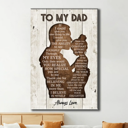 Gift for Dad from Daughter - Personalized Poster/Canvas -  Father’s Day, Birthday & Special Occasions  Ezcustomize