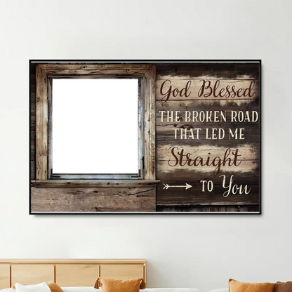God Blessed The Broken Road – Custom Photo Poster/Canvas with Names – Personalized Religious Couple Gift for Anniversary or Valentine’s Day  Ezcustomize