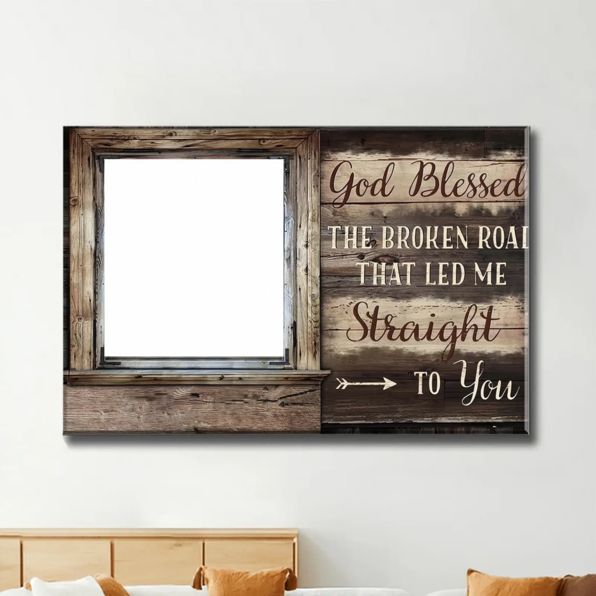 God Blessed The Broken Road – Custom Photo Poster/Canvas with Names – Personalized Religious Couple Gift for Anniversary or Valentine’s Day  Ezcustomize
