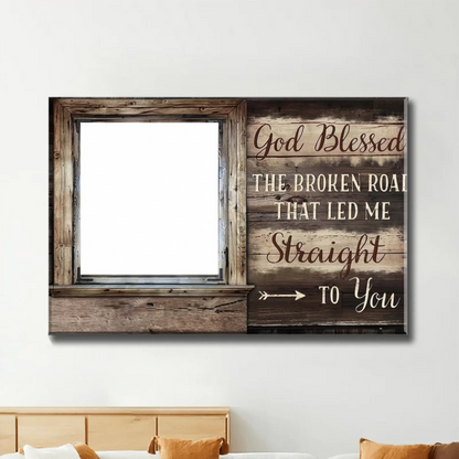 God Blessed The Broken Road – Custom Photo Poster/Canvas with Names – Personalized Religious Couple Gift for Anniversary or Valentine’s Day  Ezcustomize
