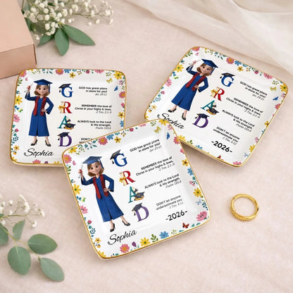 God Has Great Plans Bible Verses - Personalized Ceramic Dish - Gift for Daughter, Granddaughter, Student, Graduate  Ezcustomize