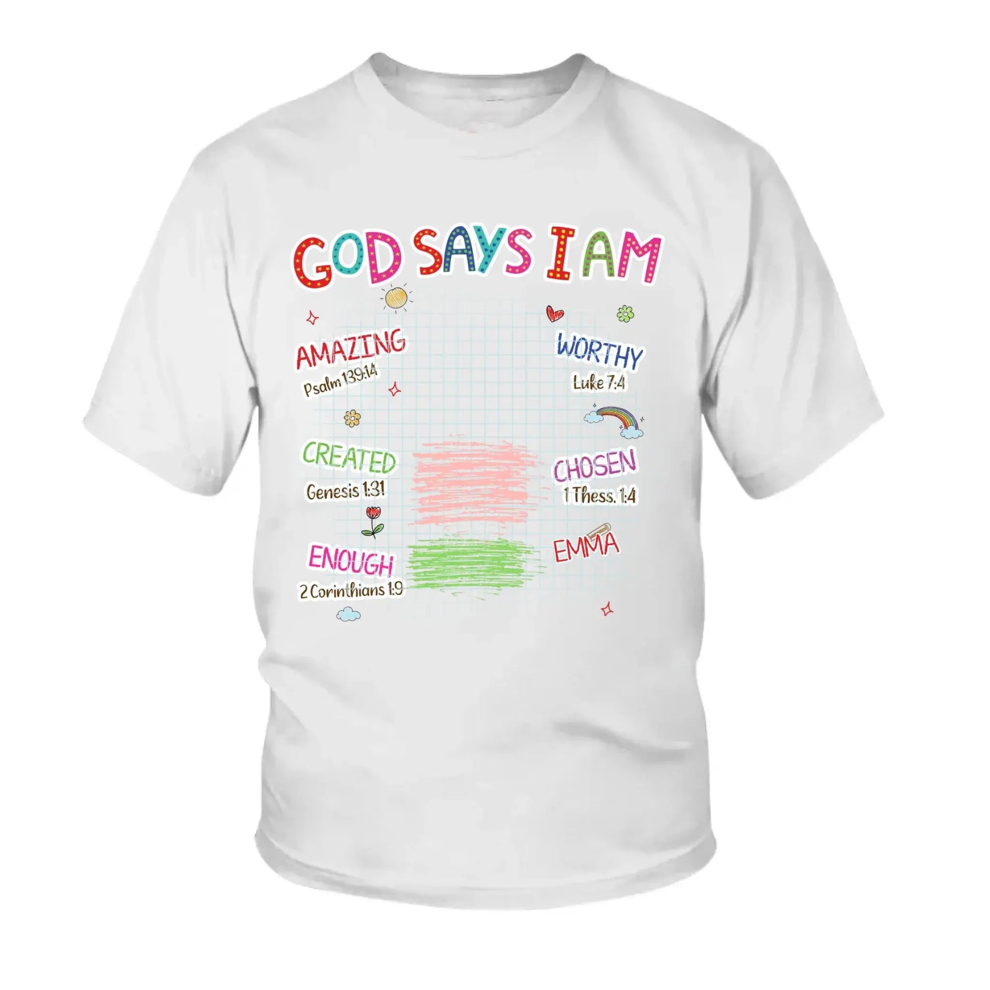 God Says I Am Kid – Personalized Christian Kids Tee – Gift for Kids/Granddaughter/Grandson  Ezcustomize