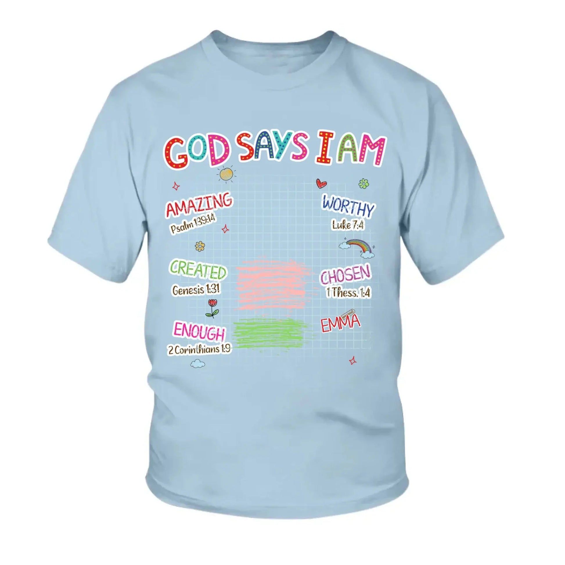 God Says I Am Kid – Personalized Christian Kids Tee – Gift for Kids/Granddaughter/Grandson  Ezcustomize