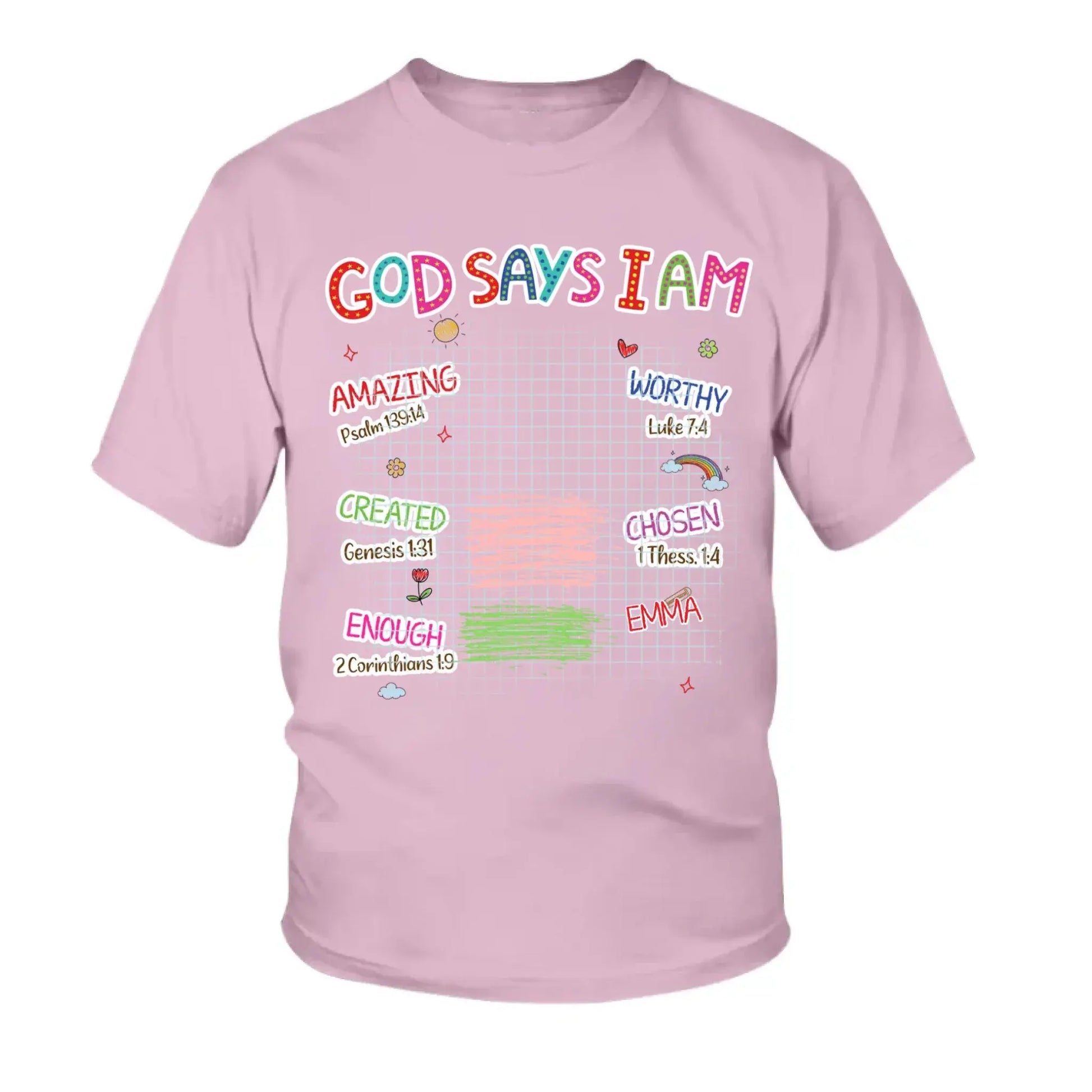 God Says I Am Kid – Personalized Christian Kids Tee – Gift for Kids/Granddaughter/Grandson  Ezcustomize
