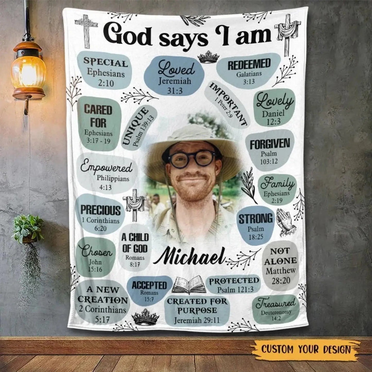 God Says I Am Photo Affirmation – Personalized Christian Blanket Throw – Meaningful Birthday & Faith Encouragement Gift for Her or Loved Ones  Ezcustomize