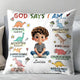 God Says I Am Strong Protected Kind – Personalized Custom Faith Pillow Cushion – Meaningful Christian Birthday for Religious Families and Kids  Ezcustomize