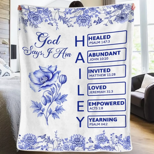 God Says You Are – Personalized Custom Blanket – Meaningful Birthday Gift for Best Friends, Sisters, BFFs, Women, Family, or Yourself  Ezcustomize
