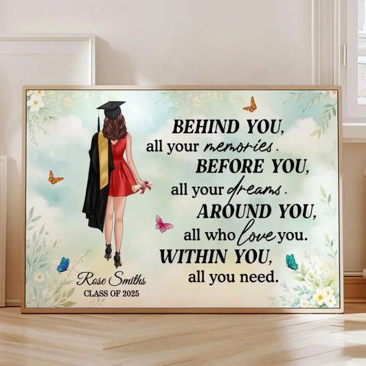 Graduation Senior – "Behind You All Your Memories" Personalized Poster, Custom Graduation Gift for Him or Her  Ezcustomize