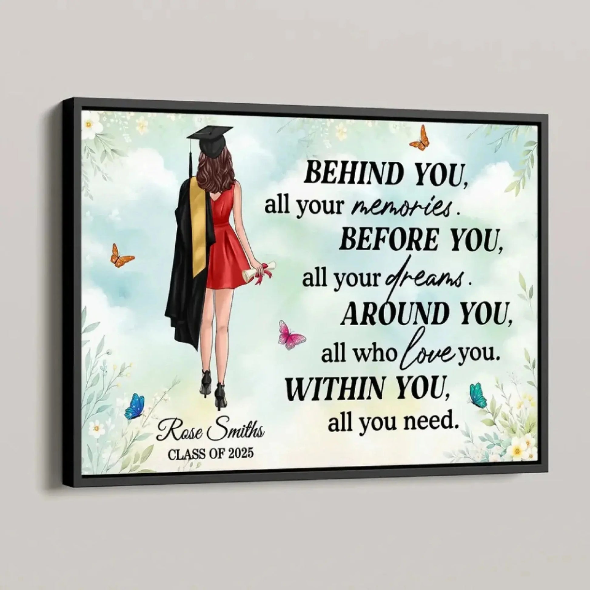 Graduation Senior – "Behind You All Your Memories" Personalized Poster, Custom Graduation Gift for Him or Her  Ezcustomize