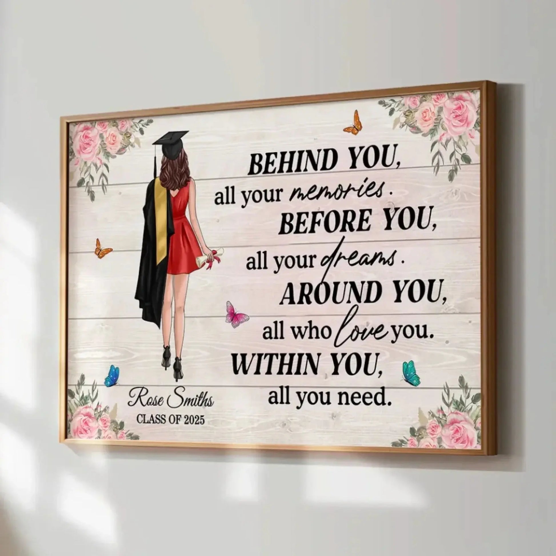 Graduation Senior – "Behind You All Your Memories" Personalized Poster, Custom Graduation Gift for Him or Her  Ezcustomize