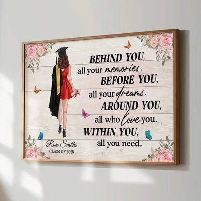 Graduation Senior – "Behind You All Your Memories" Personalized Poster, Custom Graduation Gift for Him or Her  Ezcustomize