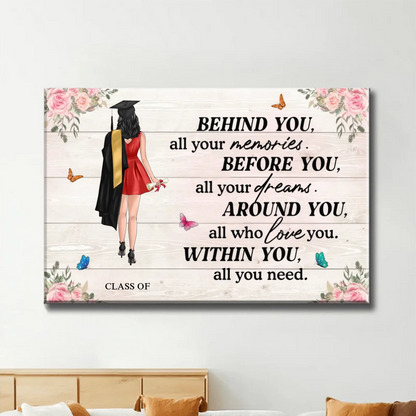 Graduation Senior – "Behind You All Your Memories" Personalized Poster, Custom Graduation Gift for Him or Her  Ezcustomize