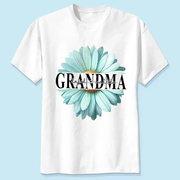 Grandma Daisy Flower Shirt – Personalized T-Shirt – Custom Mother’s Day Gift for Mom or Grandma from Kids