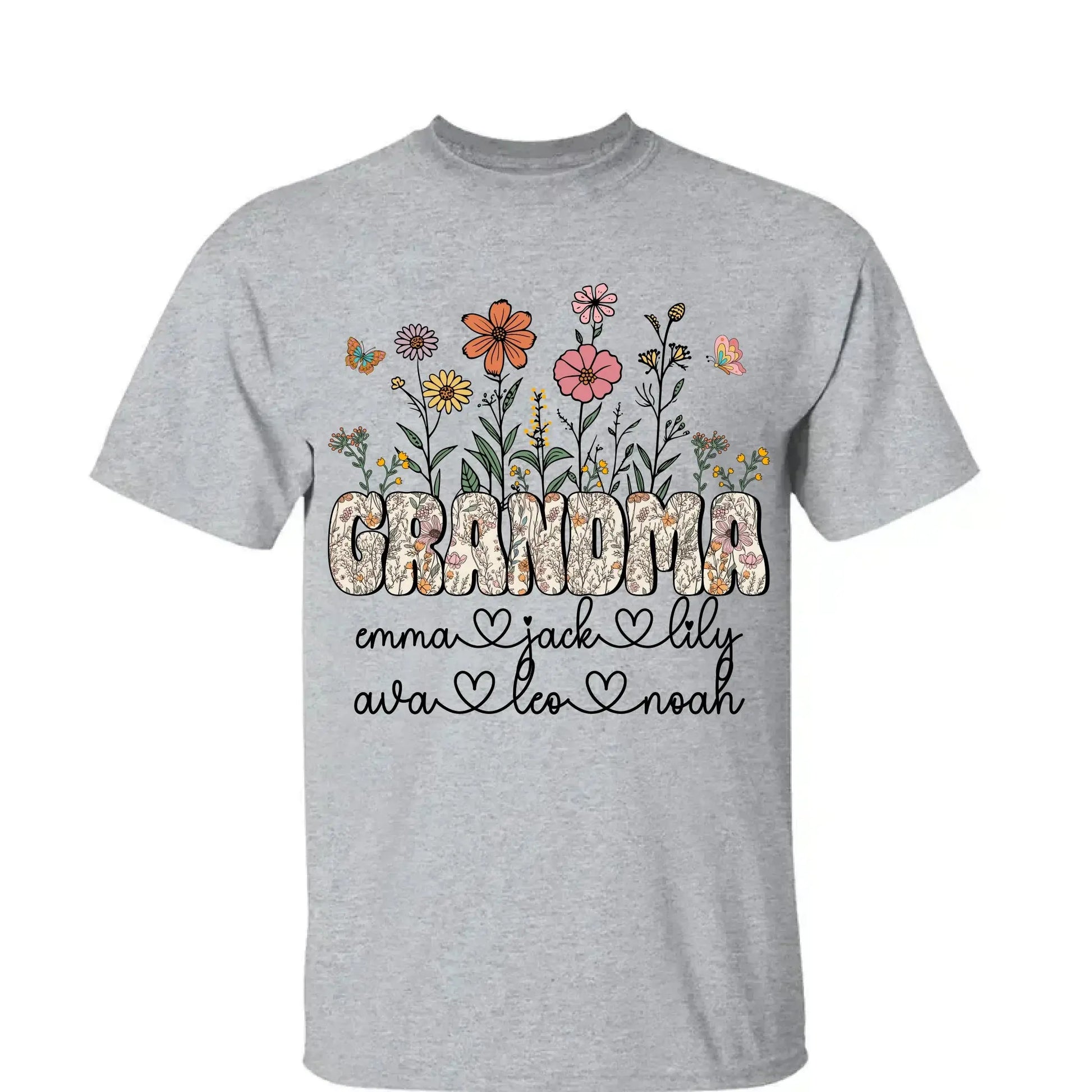 Grandma Floral Shirt with Names – Personalized Flower Garden T-Shirt Gift for Grandma, Nana, Mimi or Gigi  Ezcustomize