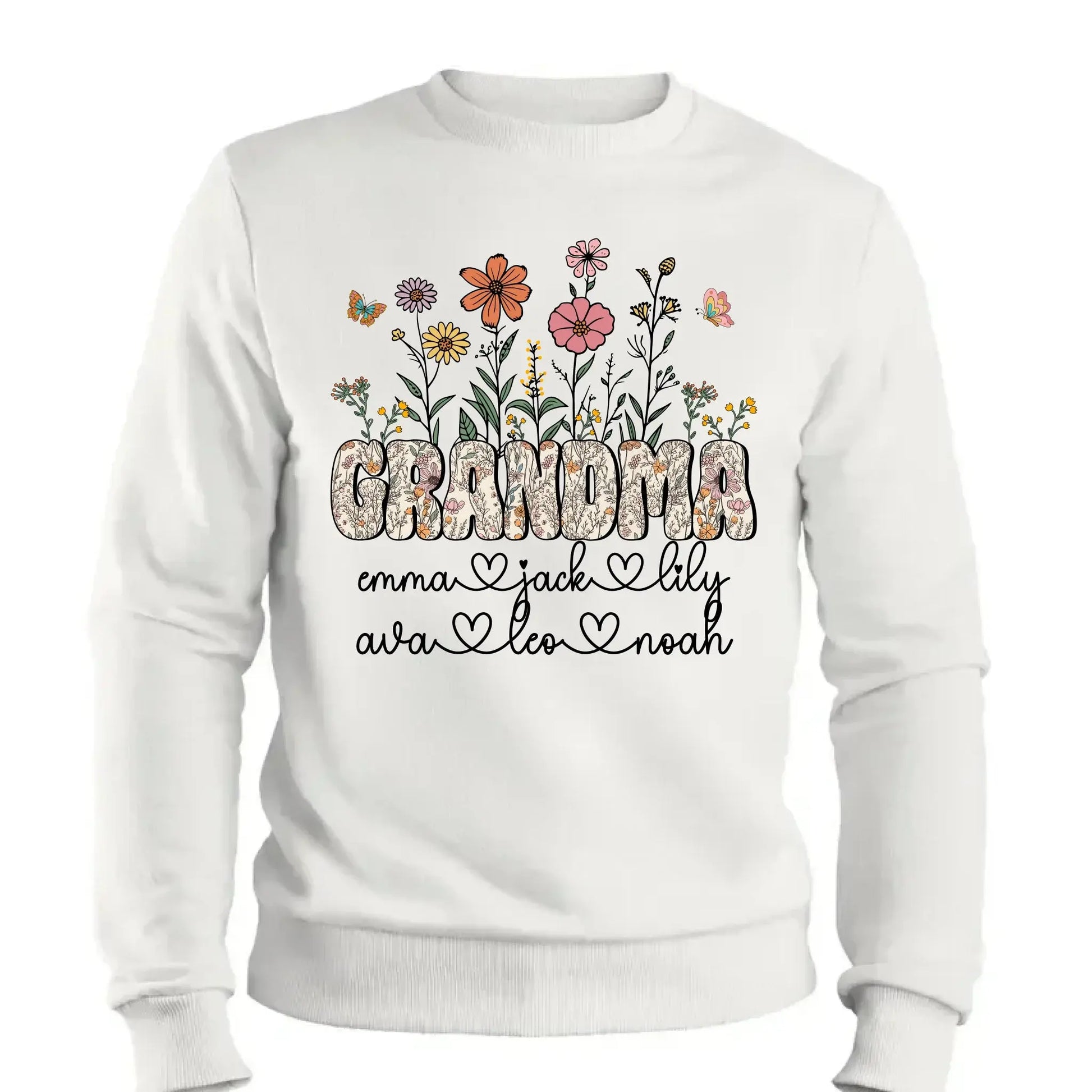 Grandma Floral Shirt with Names – Personalized Flower Garden T-Shirt Gift for Grandma, Nana, Mimi or Gigi  Ezcustomize