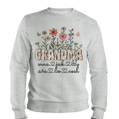 Grandma Floral Shirt with Names – Personalized Flower Garden T-Shirt Gift for Grandma, Nana, Mimi or Gigi  Ezcustomize