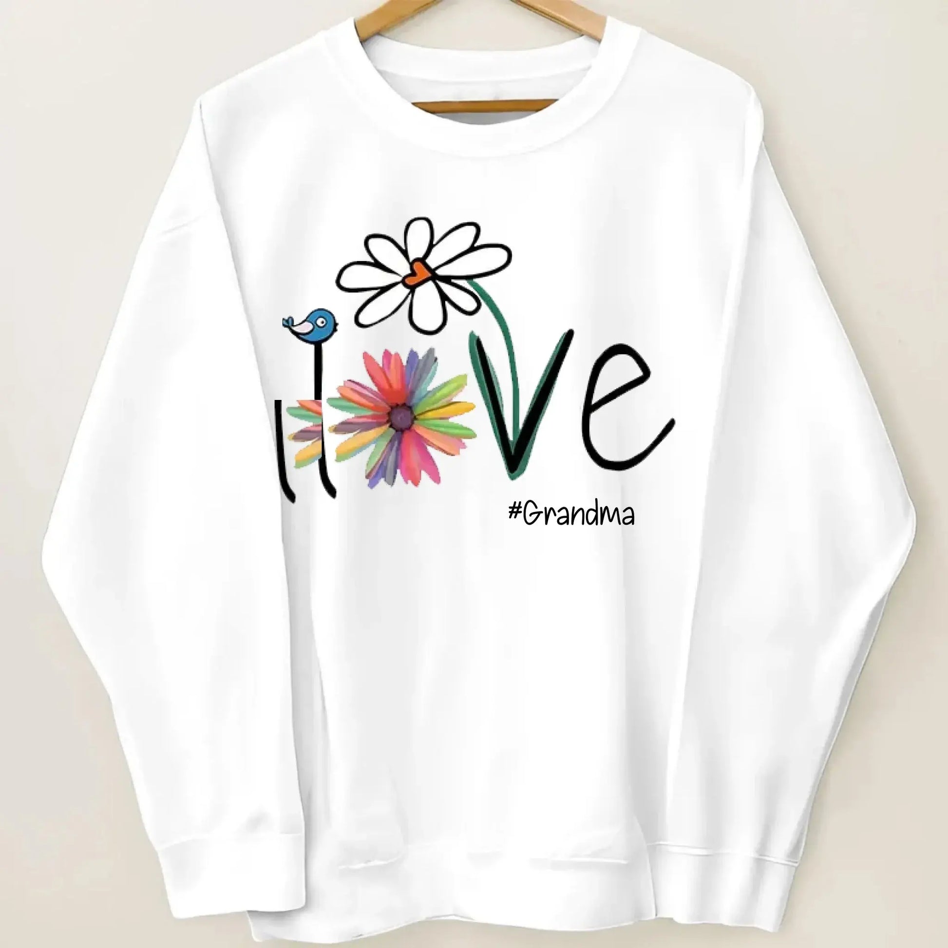 Grandma Life Sweatshirt – Personalized Flower Design – Gift for Grandma, Mom  Ezcustomize
