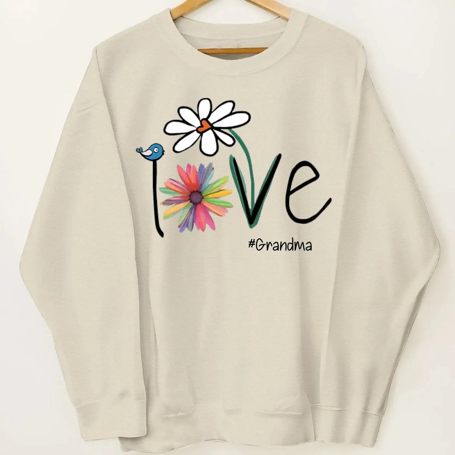 Grandma Life Sweatshirt – Personalized Flower Design – Gift for Grandma, Mom  Ezcustomize