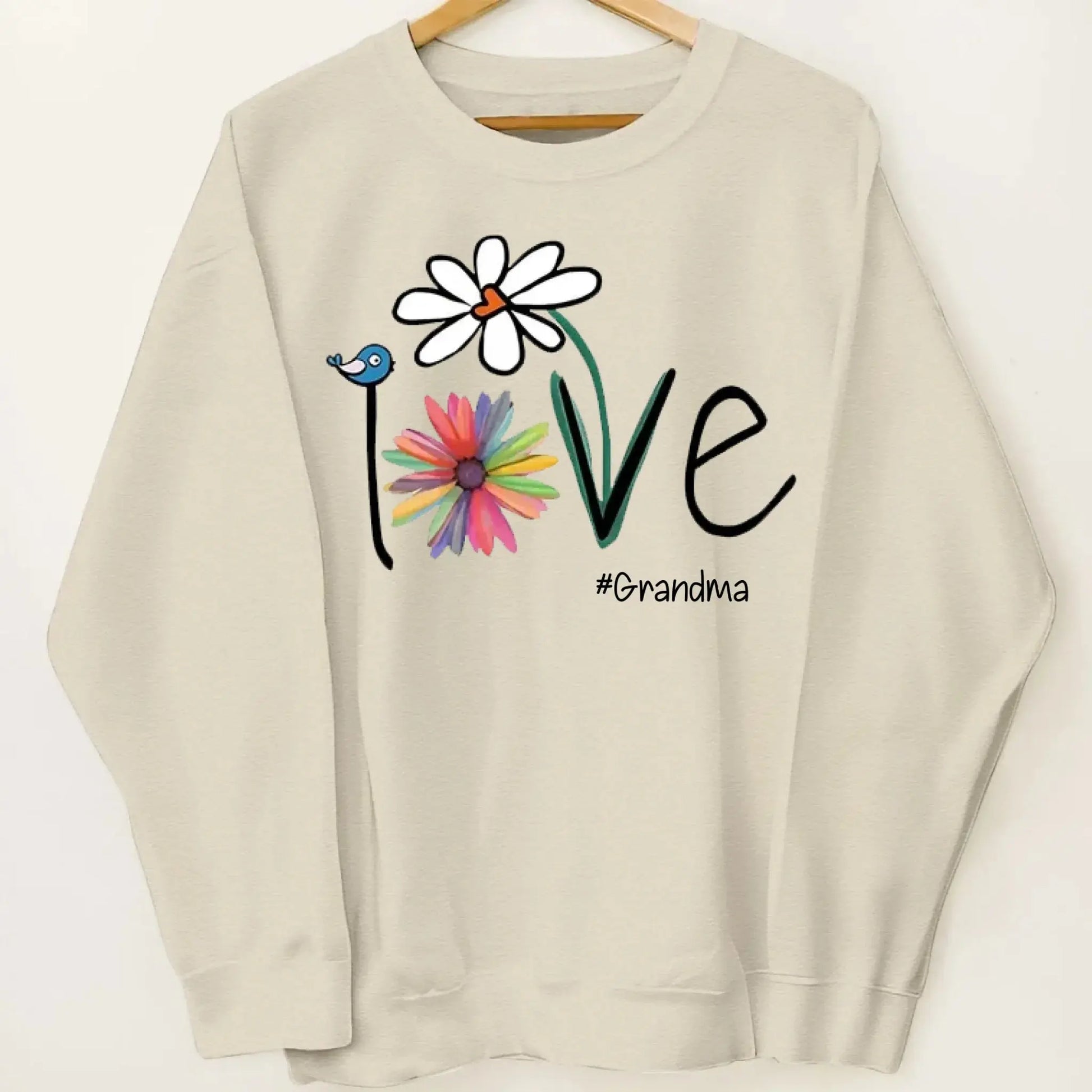 Grandma Life Sweatshirt – Personalized Flower Design – Gift for Grandma, Mom  Ezcustomize