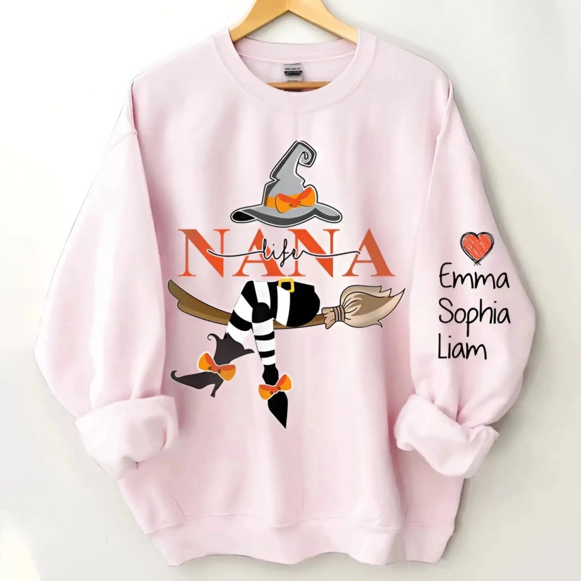 Grandma Life Witch Halloween Design – Personalized Sweatshirt with Kids’ Names – Fun Spooky Gift for Grandma, Nana or Mimi  Ezcustomize