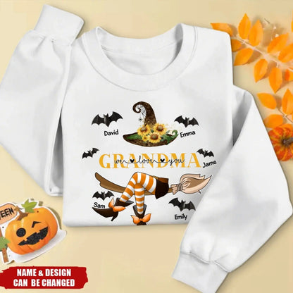 Grandma Life Witch Theme – Personalized Halloween Sweatshirt with Kids’ Names – Cute Spooky Season Gift for Grandma, Nana or Mimi  Ezcustomize