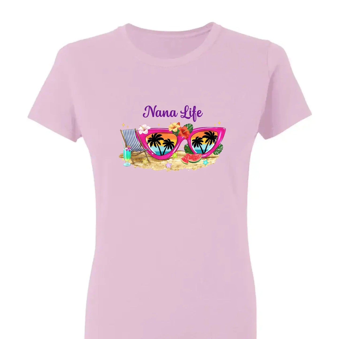 Grandma Life with Sunglasses & Beach Vibes – Personalized Custom T-Shirt – Fun Summer Gift for Grandma, Nana, Mimi, Mom or Wife  Ezcustomize