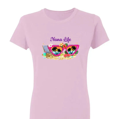 Grandma Life with Sunglasses & Beach Vibes – Personalized Custom T-Shirt – Fun Summer Gift for Grandma, Nana, Mimi, Mom or Wife  Ezcustomize