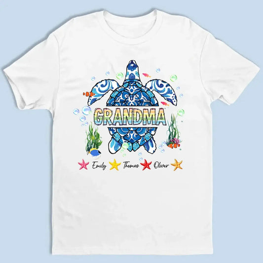 Grandma Sea Turtle - Personalized Shirt/Hoodie/Sweatshirt for Mom or Grandma,  Custom Mother’s Day Gift  Ezcustomize