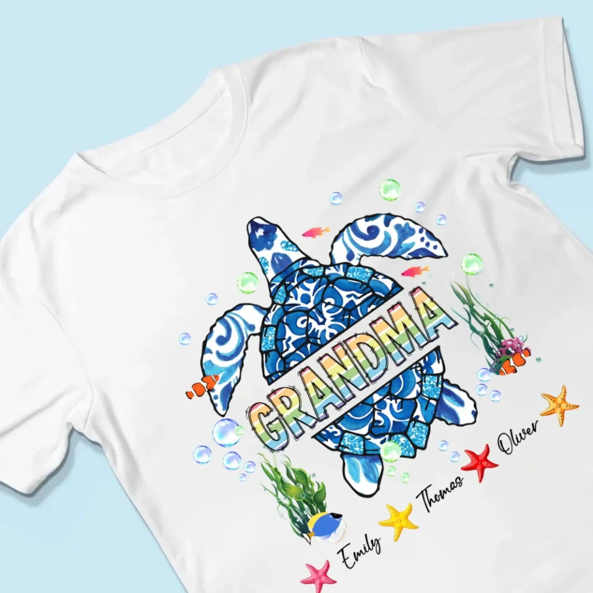 Grandma Sea Turtle - Personalized Shirt/Hoodie/Sweatshirt for Mom or Grandma,  Custom Mother’s Day Gift  Ezcustomize
