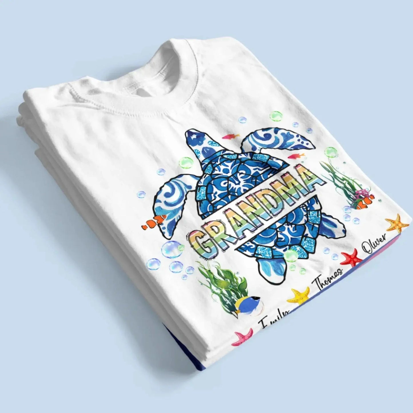 Grandma Sea Turtle - Personalized Shirt/Hoodie/Sweatshirt for Mom or Grandma,  Custom Mother’s Day Gift  Ezcustomize
