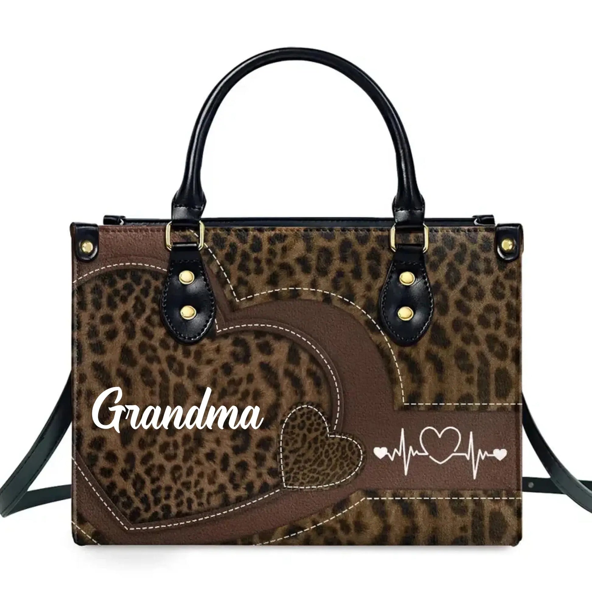 Grandma & Mom Sweethearts Personalized Leather Bag - Custom Name Handbag, Unique Mother’s Day Gift for Mom & Grandma  Ezcustomize
