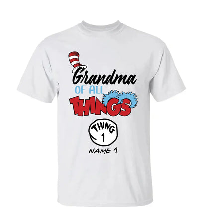 Grandma of All Things Shirt – Personalized Custom T-Shirt with Kids’ Names – Fun Gift for Nana, Mimi, Abuela  Ezcustomize
