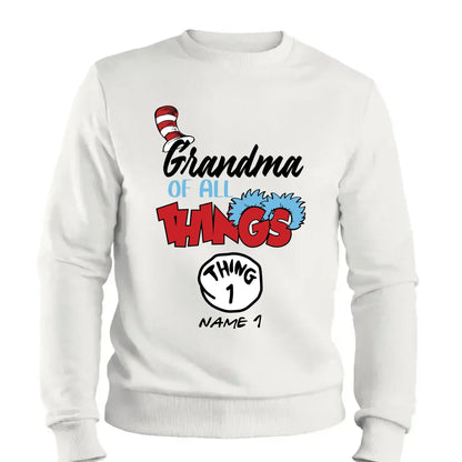 Grandma of All Things Shirt – Personalized Custom T-Shirt with Kids’ Names – Fun Gift for Nana, Mimi, Abuela  Ezcustomize